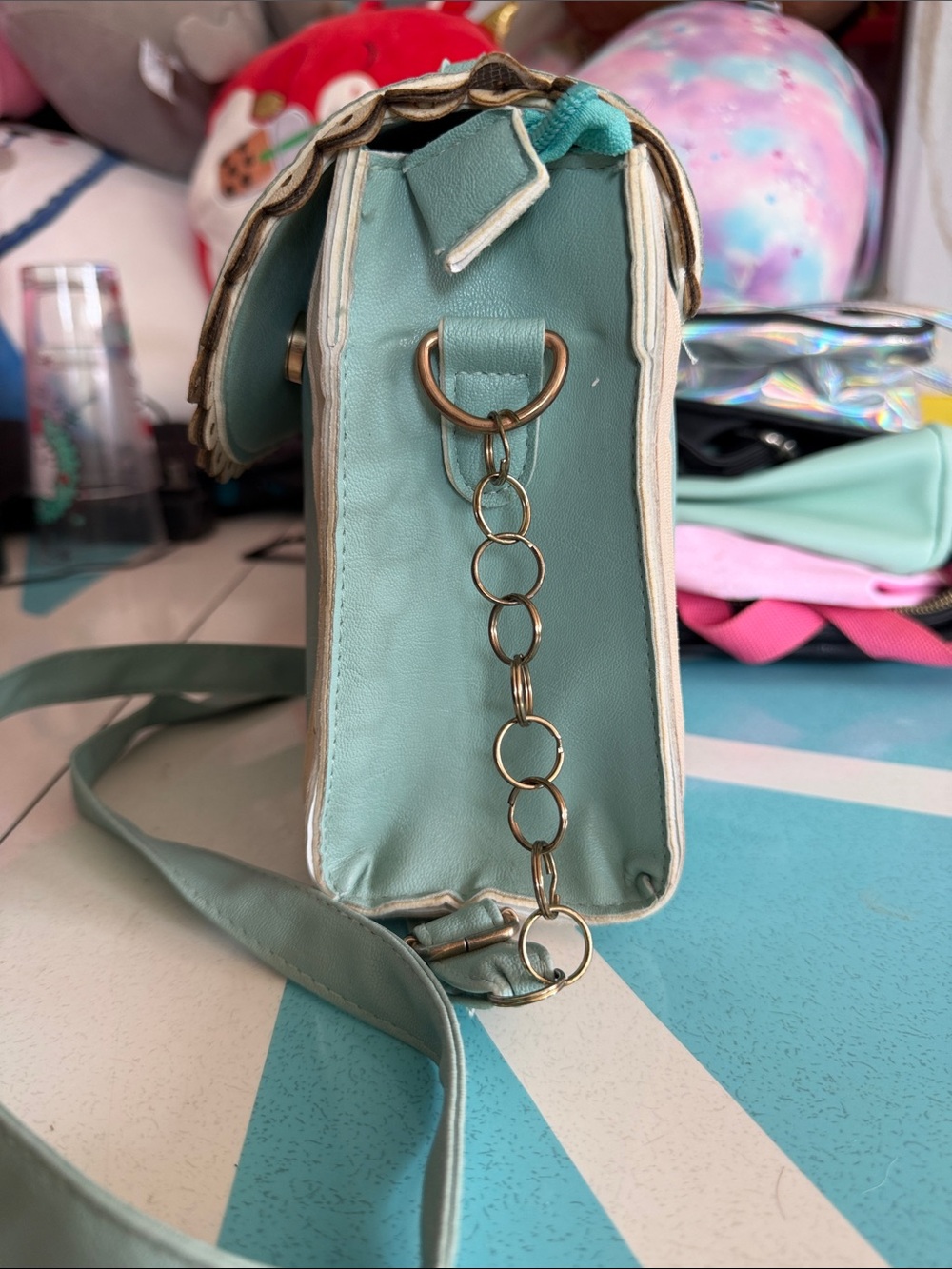 Mint & Cream Bow-Accent Satchel Bag - Lolita Style - Picture 2 of 6